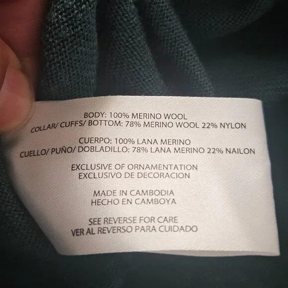 Banana Republic Women's V-Neck Sweater SZ Small 100% Merino Wool Green Preppy - Picture 12 of 14